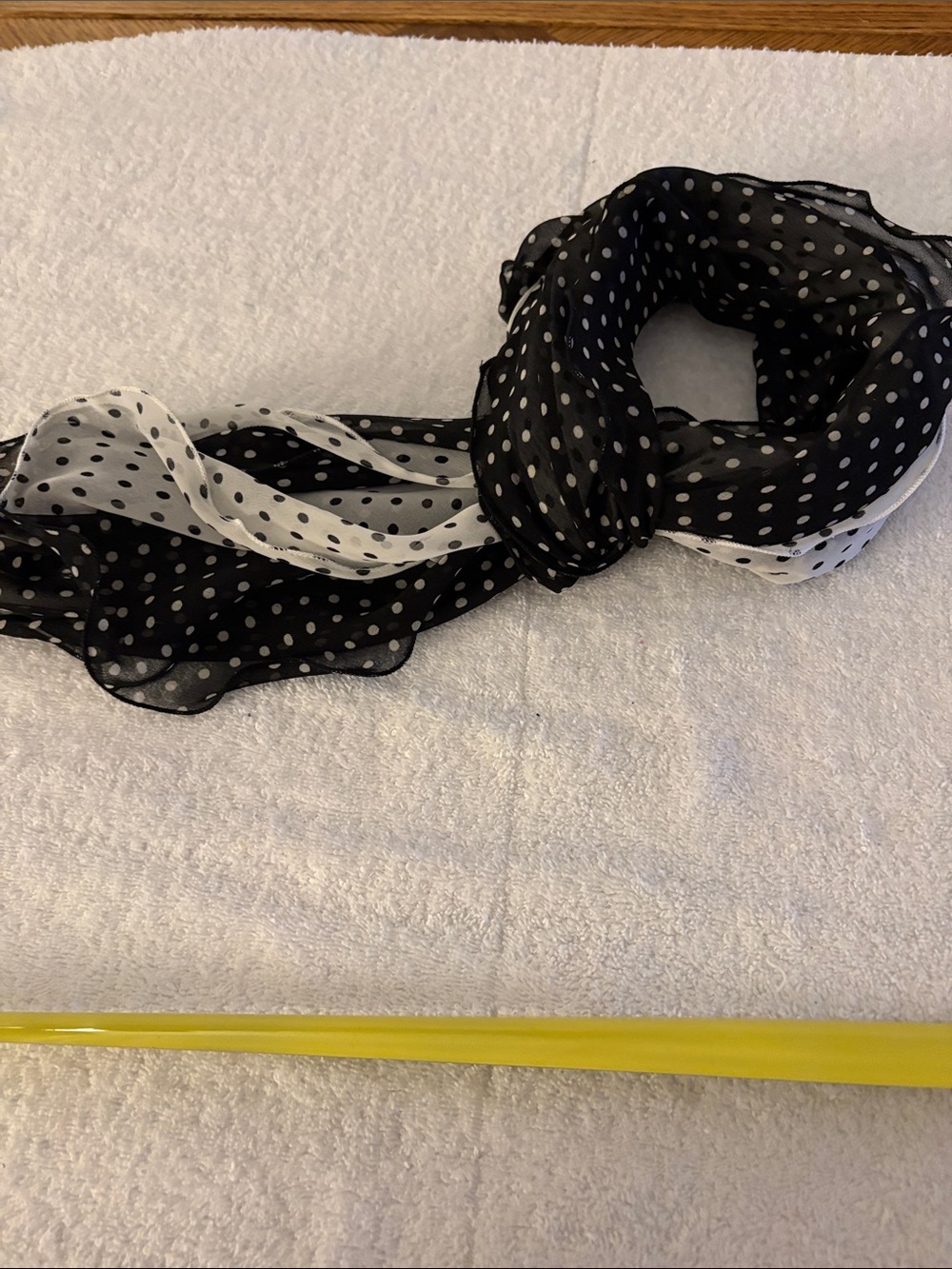 Classic Black & White Polka Dot Scarf